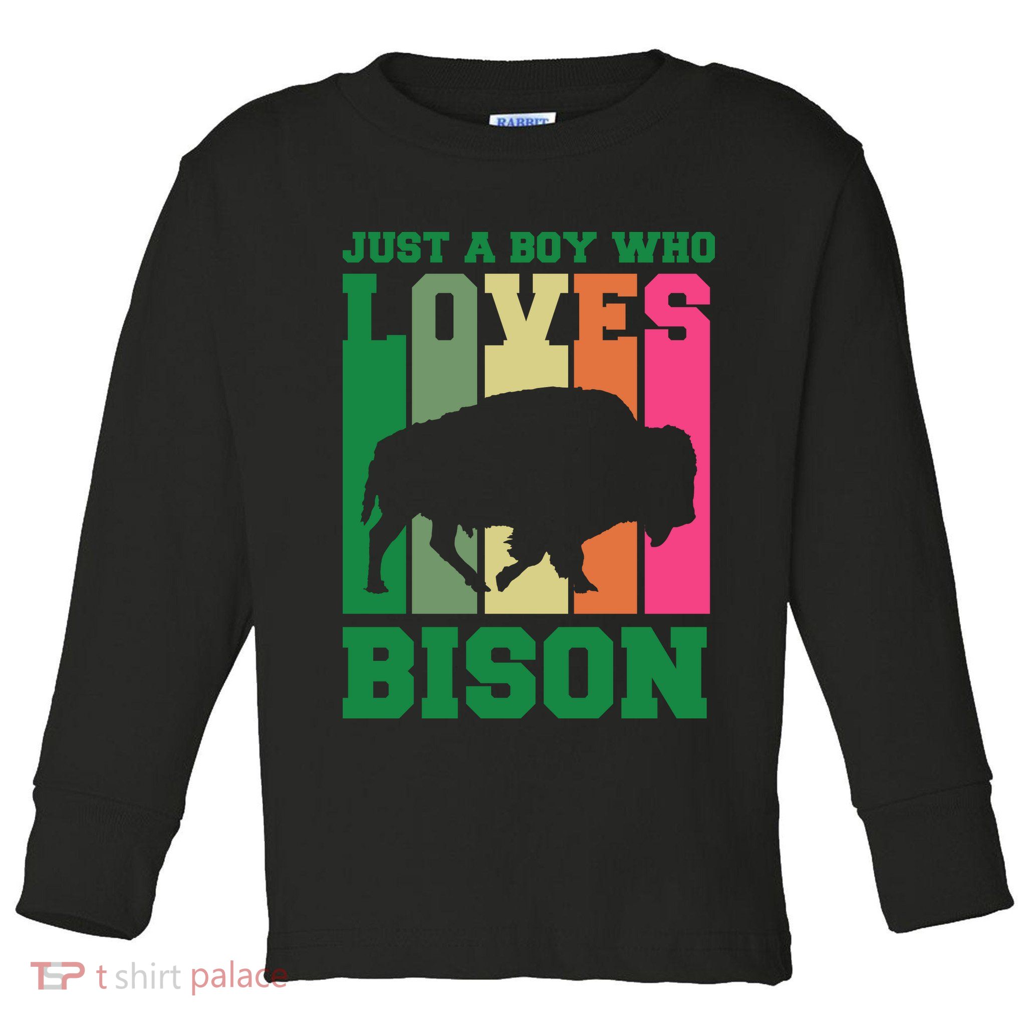 Just A Boy Who Loves Bison Toddler Long Sleeve Shirt
