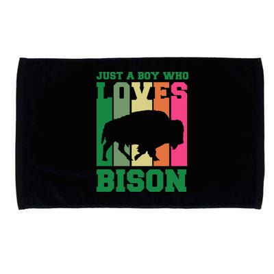 Just A Boy Who Loves Bison Microfiber Hand Towel