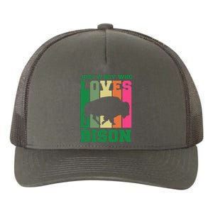 Just A Boy Who Loves Bison Yupoong Adult 5-Panel Trucker Hat