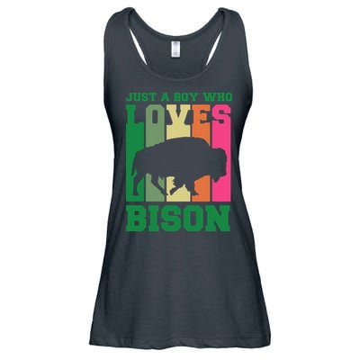 Just A Boy Who Loves Bison Ladies Essential Flowy Tank
