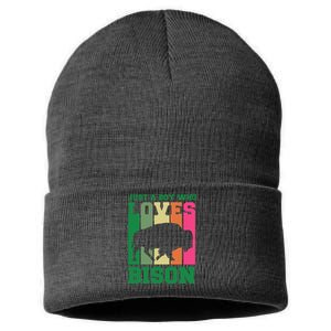 Just A Boy Who Loves Bison Sustainable Knit Beanie