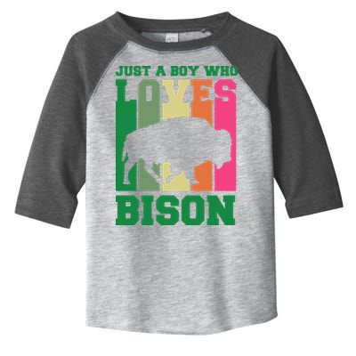 Just A Boy Who Loves Bison Toddler Fine Jersey T-Shirt