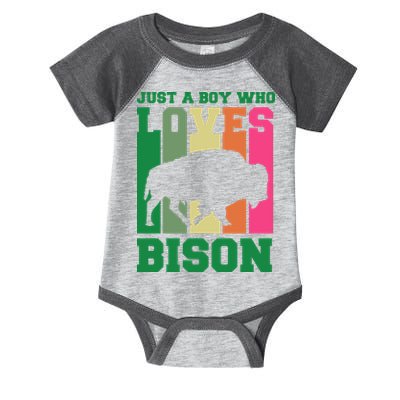 Just A Boy Who Loves Bison Infant Baby Jersey Bodysuit