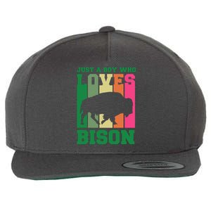 Just A Boy Who Loves Bison Wool Snapback Cap