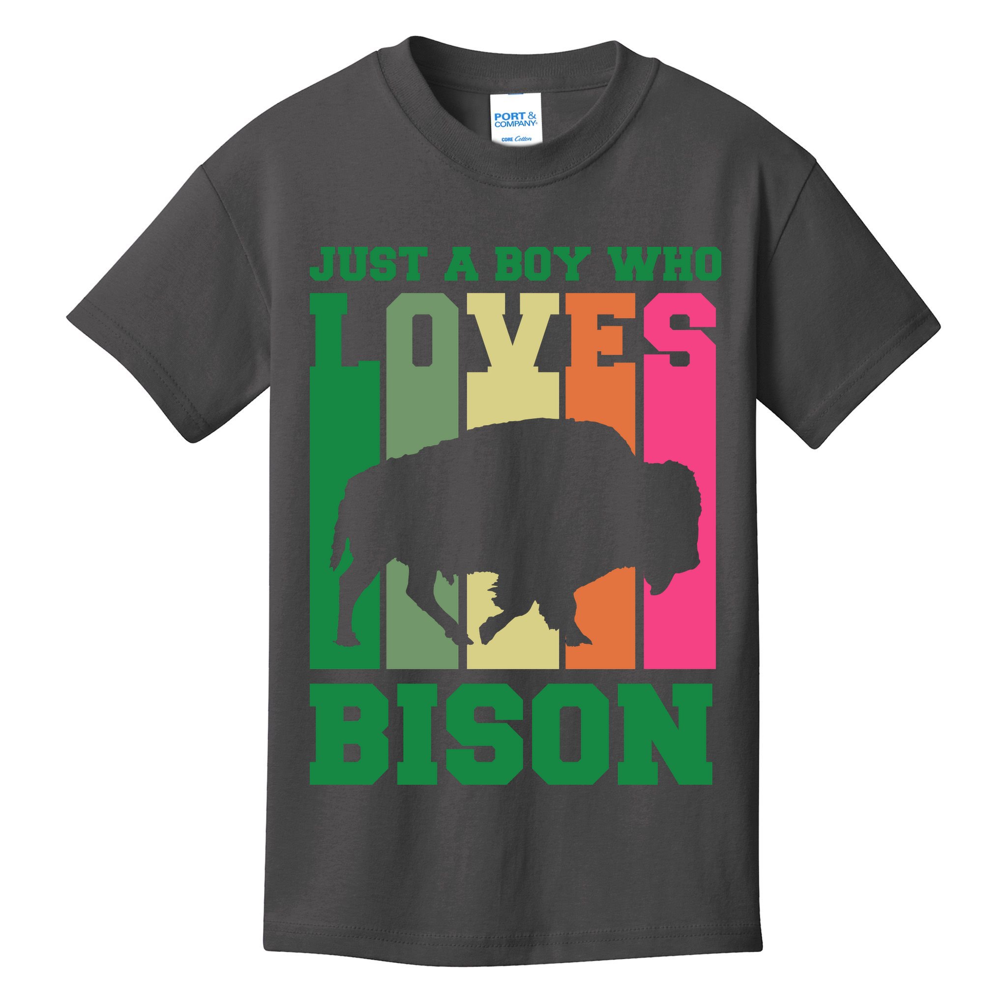 Just A Boy Who Loves Bison Kids T-Shirt