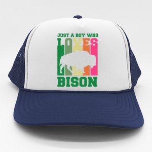 Just A Boy Who Loves Bison Trucker Hat