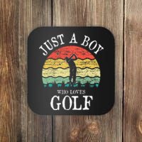 Just A Boy Who Loves Golf Coaster