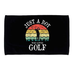 Just A Boy Who Loves Golf Microfiber Hand Towel