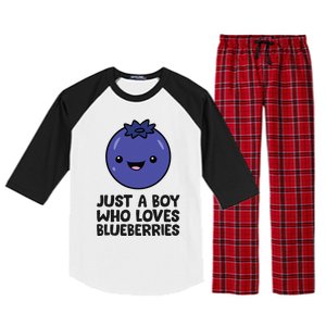 Just A Boy Who Loves Blueberries Raglan Sleeve Pajama Set