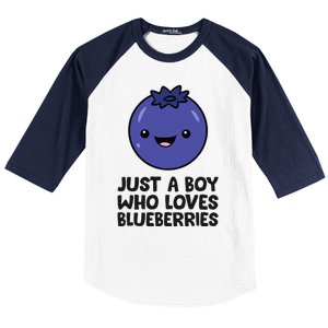 Just A Boy Who Loves Blueberries Baseball Sleeve Shirt