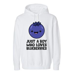 Just A Boy Who Loves Blueberries Garment-Dyed Fleece Hoodie