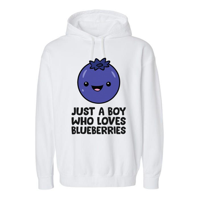 Just A Boy Who Loves Blueberries Garment-Dyed Fleece Hoodie