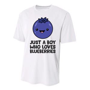 Just A Boy Who Loves Blueberries Performance Sprint T-Shirt