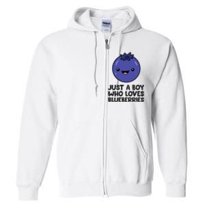 Just A Boy Who Loves Blueberries Full Zip Hoodie