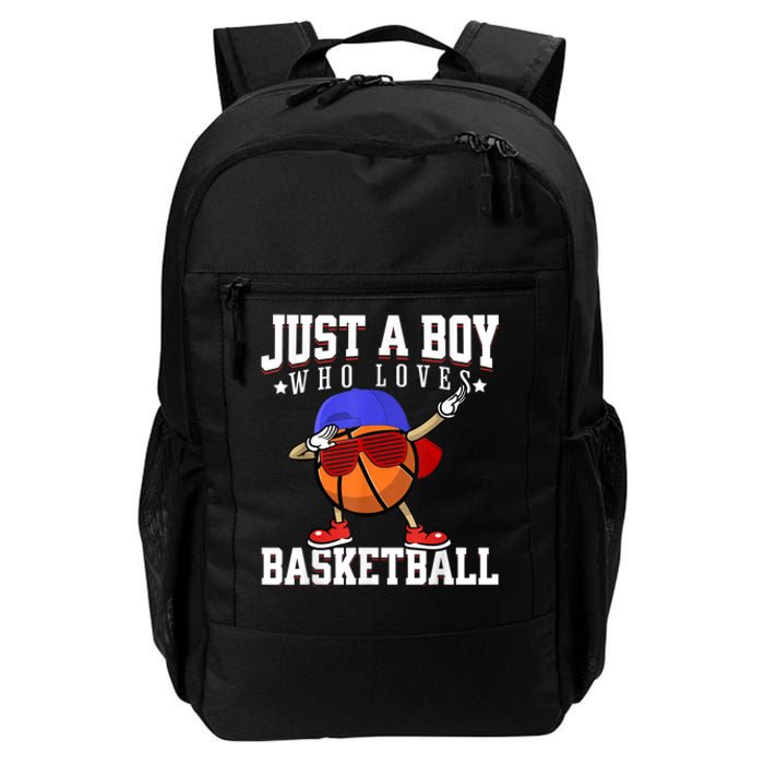 Just A Bo Y Who Loves Basketball, American Sport Player Daily Commute Backpack