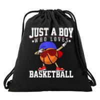 Just A Bo Y Who Loves Basketball, American Sport Player Drawstring Bag