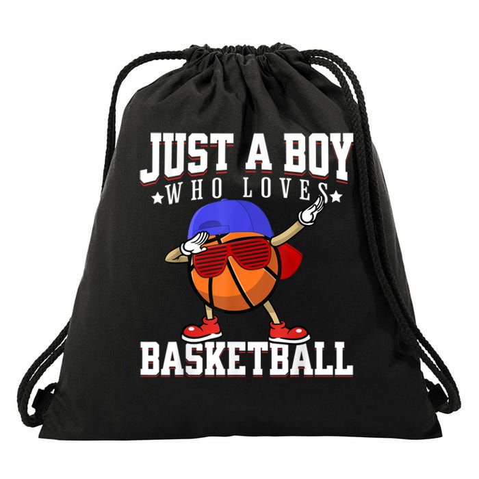 Just A Bo Y Who Loves Basketball, American Sport Player Drawstring Bag