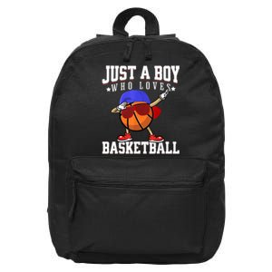 Just A Bo Y Who Loves Basketball, American Sport Player 16 in Basic Backpack