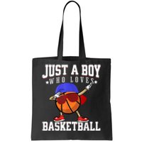 Just A Bo Y Who Loves Basketball, American Sport Player Tote Bag