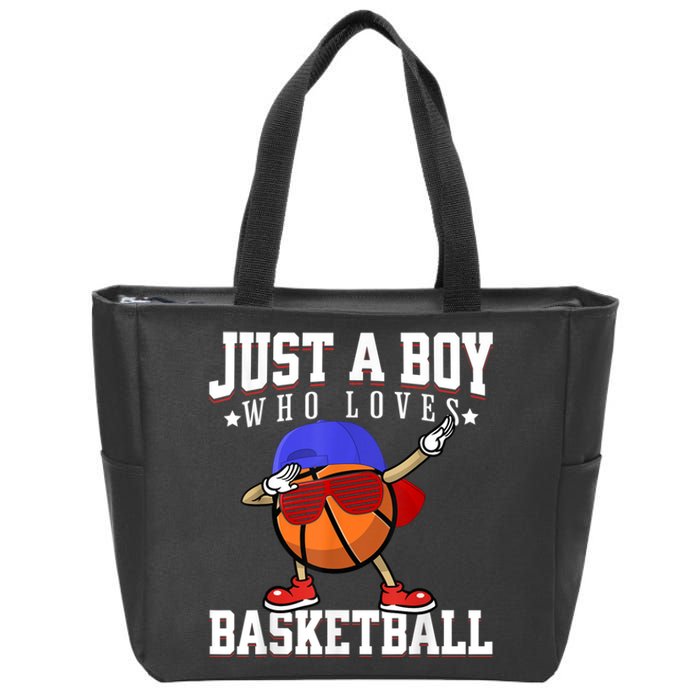 Just A Bo Y Who Loves Basketball, American Sport Player Zip Tote Bag