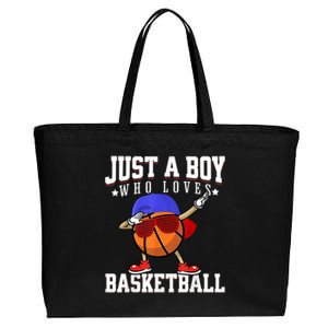 Just A Bo Y Who Loves Basketball, American Sport Player Cotton Canvas Jumbo Tote