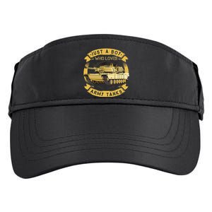 Just A Boy Who Loves Army Tanks For Military Boy Adult Drive Performance Visor