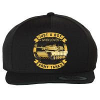 Just A Boy Who Loves Army Tanks For Military Boy Wool Snapback Cap