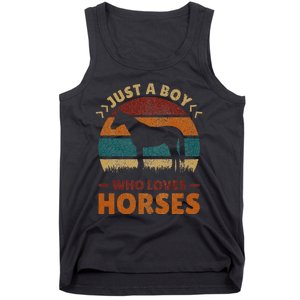 Just A Boy Who Loves Horses Horse Stuff Horse Lover Tank Top