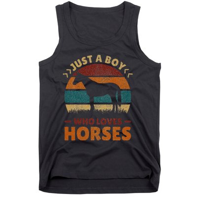 Just A Boy Who Loves Horses Horse Stuff Horse Lover Tank Top