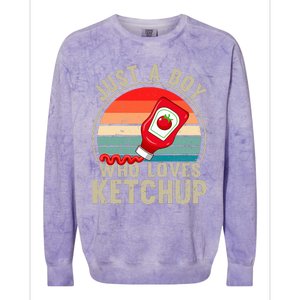 Just a Boy Who Loves Ketchup Catsup Condiment Lover Colorblast Crewneck Sweatshirt