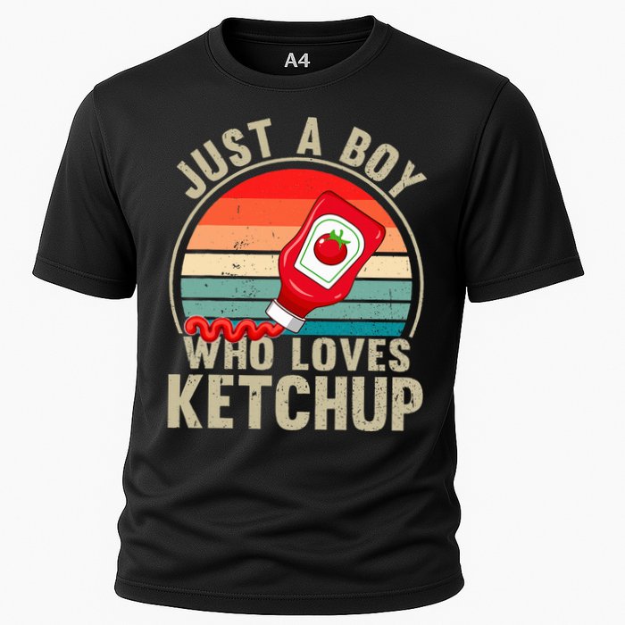 Just a Boy Who Loves Ketchup Catsup Condiment Lover Cooling Performance Crew T-Shirt