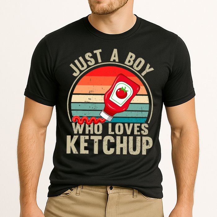 Just a Boy Who Loves Ketchup Catsup Condiment Lover Cooling Performance Crew T-Shirt