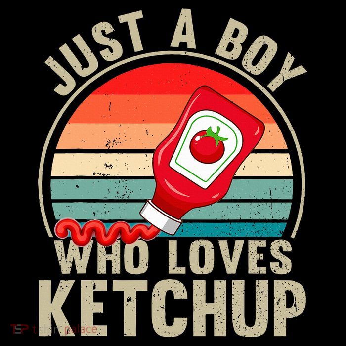 Just a Boy Who Loves Ketchup Catsup Condiment Lover 7-Panel Snapback Hat