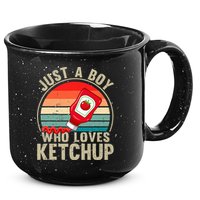Just a Boy Who Loves Ketchup Catsup Condiment Lover 15oz Campfire Ceramic Mug