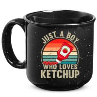 Just a Boy Who Loves Ketchup Catsup Condiment Lover 15oz Campfire Ceramic Mug
