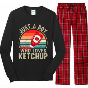 Just a Boy Who Loves Ketchup Catsup Condiment Lover Long Sleeve Pajama Set