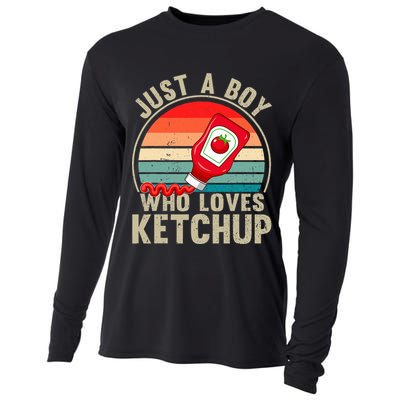 Just a Boy Who Loves Ketchup Catsup Condiment Lover Cooling Performance Long Sleeve Crew