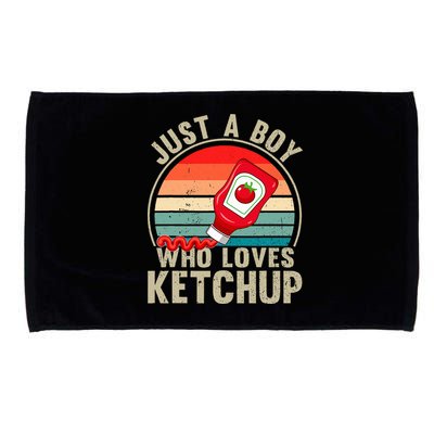 Just a Boy Who Loves Ketchup Catsup Condiment Lover Microfiber Hand Towel