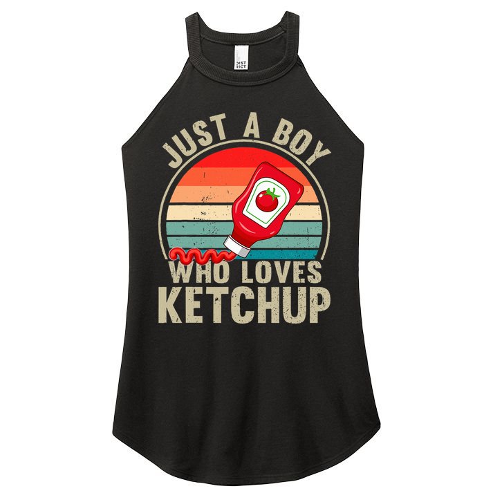 Just a Boy Who Loves Ketchup Catsup Condiment Lover Women's Perfect Tri Rocker Tank