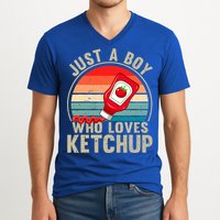 Just a Boy Who Loves Ketchup Catsup Condiment Lover V-Neck T-Shirt