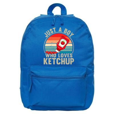 Just a Boy Who Loves Ketchup Catsup Condiment Lover 16 in Basic Backpack