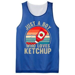 Just a Boy Who Loves Ketchup Catsup Condiment Lover Mesh Reversible Basketball Jersey Tank