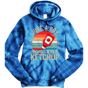 Just a Boy Who Loves Ketchup Catsup Condiment Lover Tie Dye Hoodie