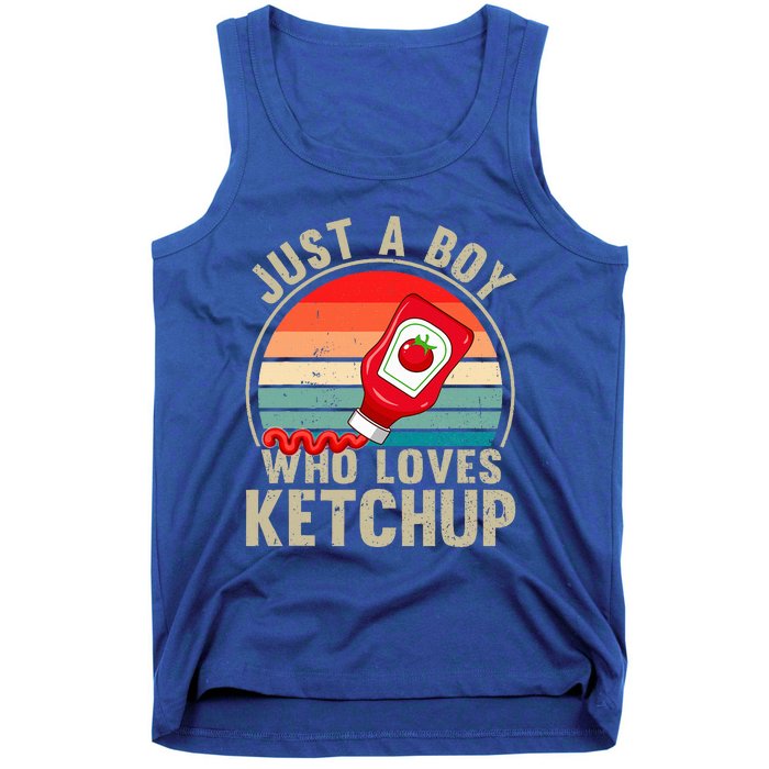 Just a Boy Who Loves Ketchup Catsup Condiment Lover Tank Top