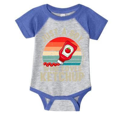 Just a Boy Who Loves Ketchup Catsup Condiment Lover Infant Baby Jersey Bodysuit