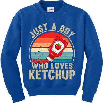Just a Boy Who Loves Ketchup Catsup Condiment Lover Kids Sweatshirt