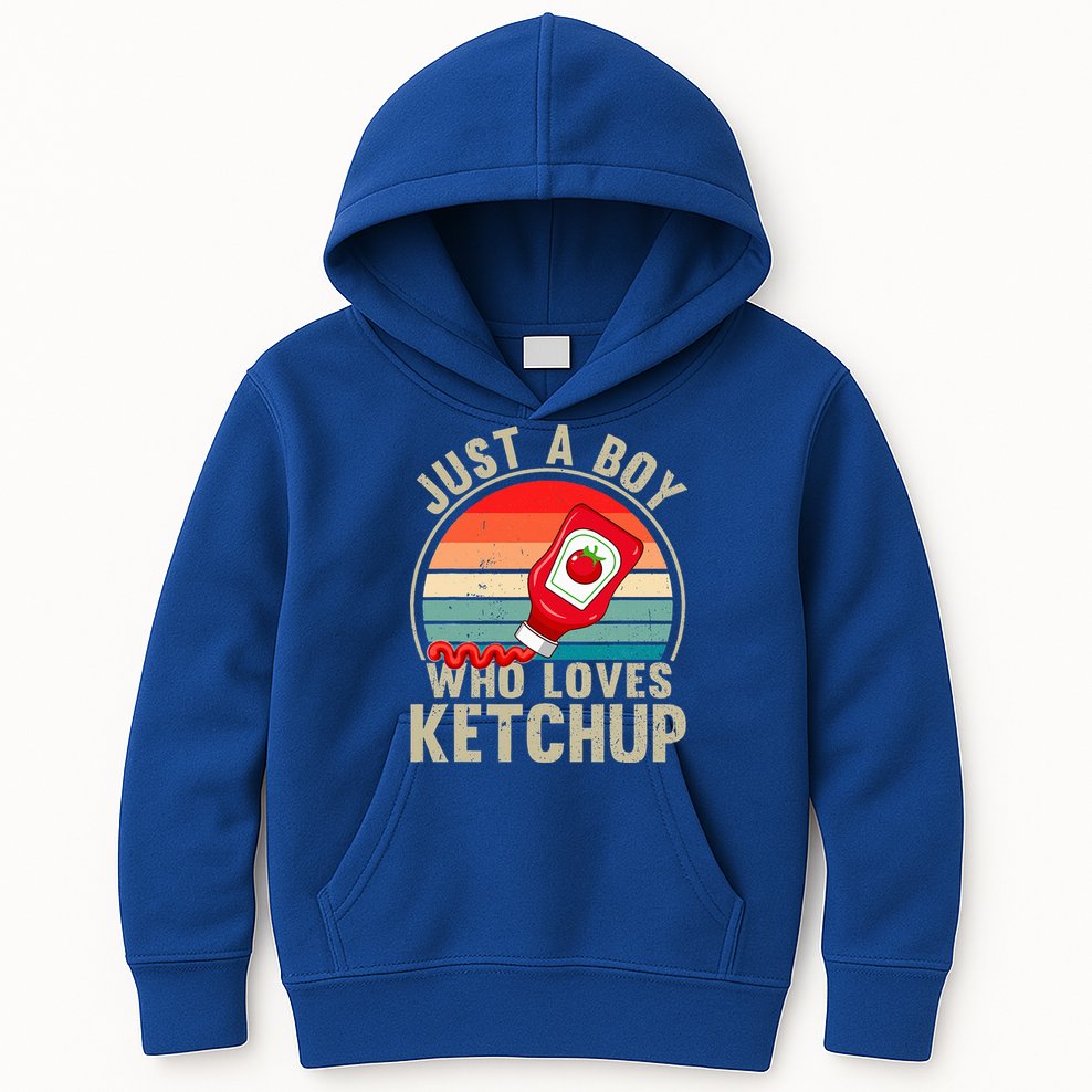 Just a Boy Who Loves Ketchup Catsup Condiment Lover Kids Hoodie
