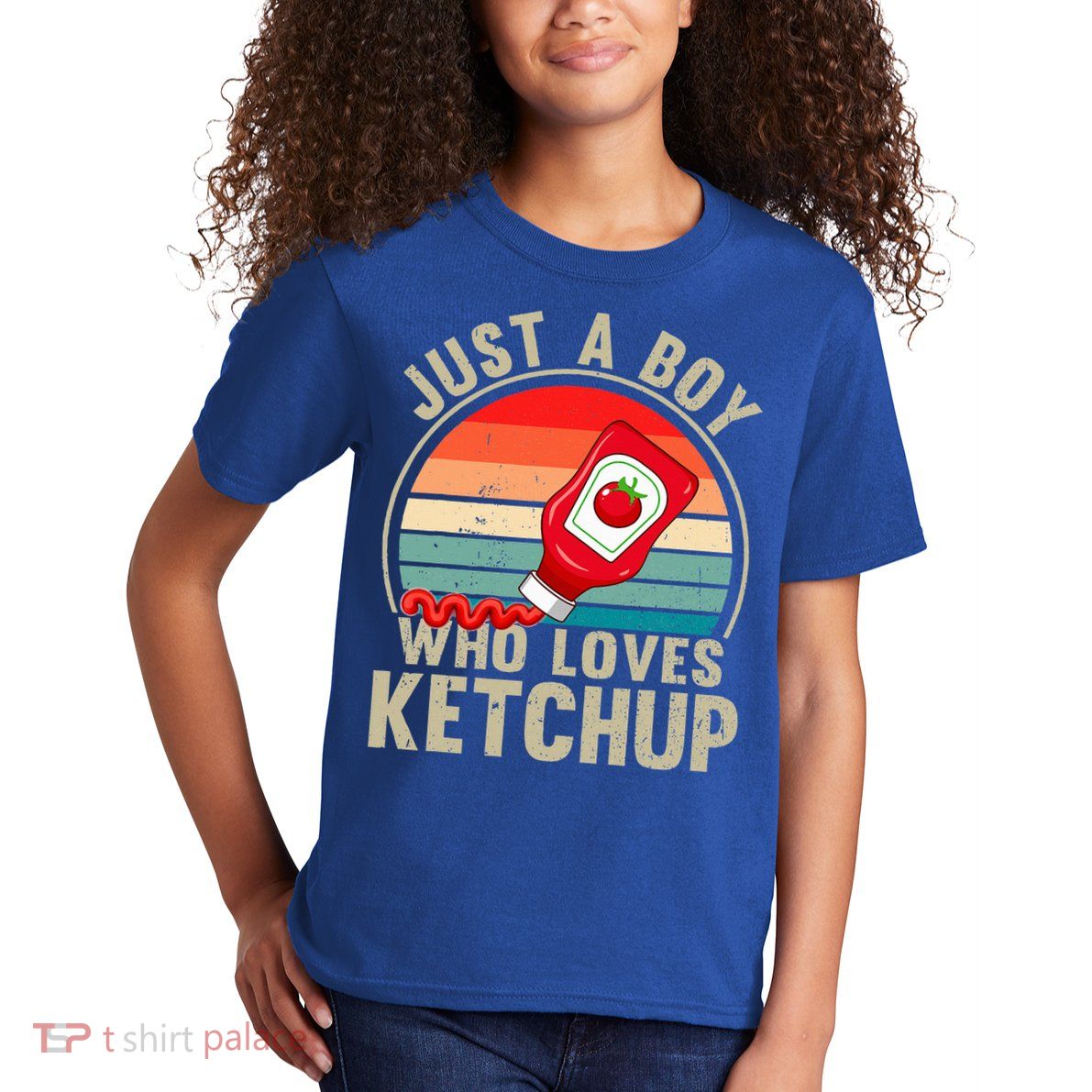 Just a Boy Who Loves Ketchup Catsup Condiment Lover Kids T-Shirt