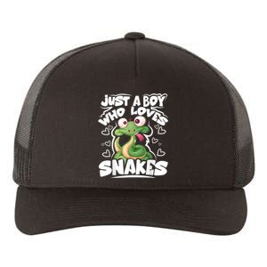 Just A Boy Who Loves Snakes Snake Lover Gift Yupoong Adult 5-Panel Trucker Hat