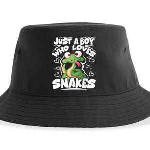 Just A Boy Who Loves Snakes Snake Lover Gift Sustainable Bucket Hat